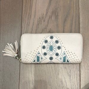Elegant Cream and Blue Women's Wallet